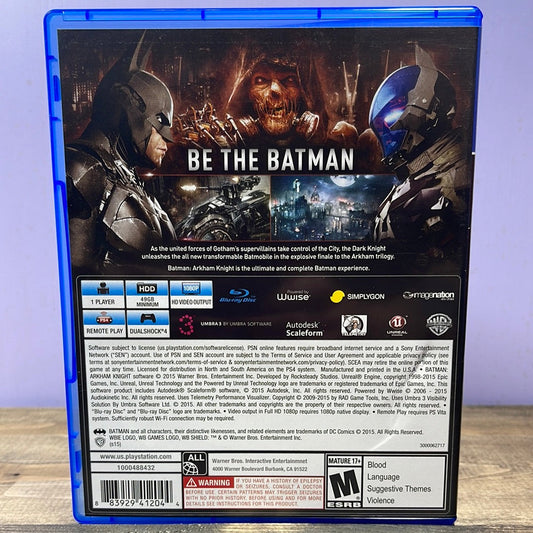 Playstation 4 - Batman: Arkham Knight Retrograde Collectibles Arkham Series, Batman, CIB, DC Comics, M Rated, Playstation 4, PS4, Rocksteady, Single Player, Warne Preowned Video Game