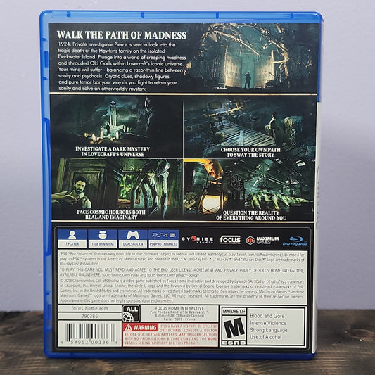 Playstation 4 - Call of Cthulhu Retrograde Collectibles Adventure, Call of Cthulhu, CIB, Cosmic Horror, Cyanide Studio, Focus Entertainment, Horror, Lovecra Preowned Video Game