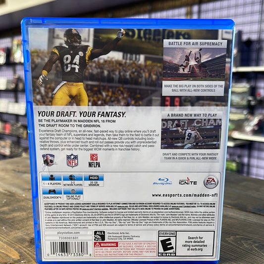 Playstation 4 - Madden 16 Retrograde Collectibles American Football, CIB, EA, EA Sports, Football, Madden, Multiplayer, National Football League, Odel Preowned Video Game