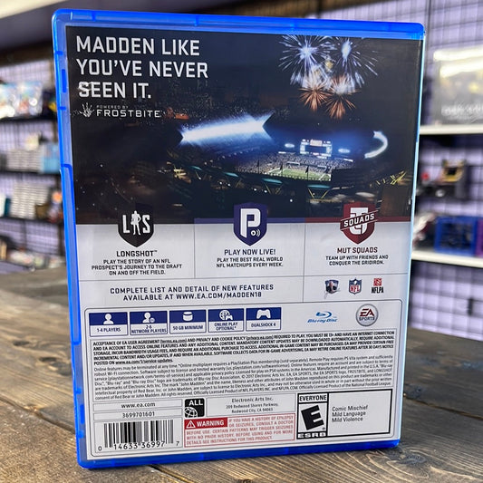 Playstation 4 - Madden 18 Retrograde Collectibles American Football, CIB, EA Sports, Football, Madden, National Football League, NFL, Playstation 4, P Preowned Video Game