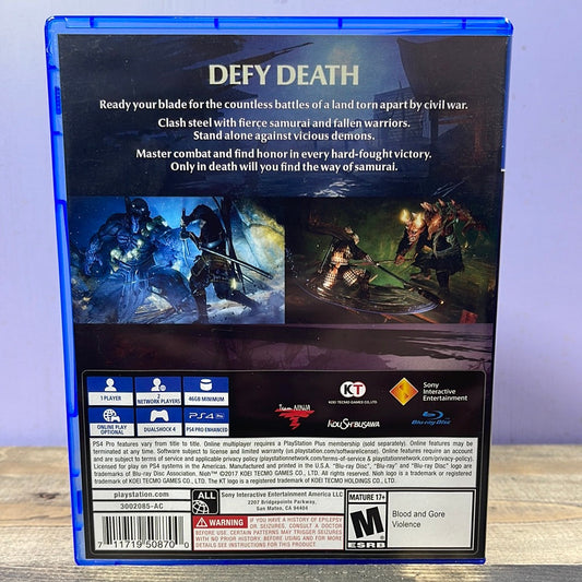 Playstation 4 - NIOH Retrograde Collectibles Adventure, CIB, Koei Tecmo, Playstation 4, PS4, Samurai, Single Player, Team Ninja, Weeb Preowned Video Game