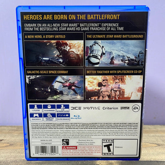 Playstation 4 - Star Wars Battlefront II Retrograde Collectibles Action, Adventure, CIB, Lucasfilm, Multiplayer, Playstation, Playstation 4, PS4, Shooter, Single Pla Preowned Video Game