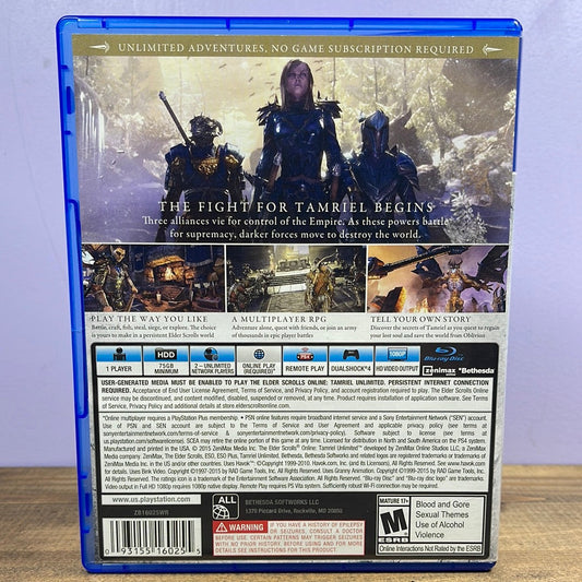 Playstation 4 - The Elder Scrolls Online Tamriel Unlimited Retrograde Collectibles Bethesda, Bethesda Softworks, CIB, Elder Scrolls, MMO, Online, Playstation, Playstation 4, PS4, Tamr Preowned Video Game