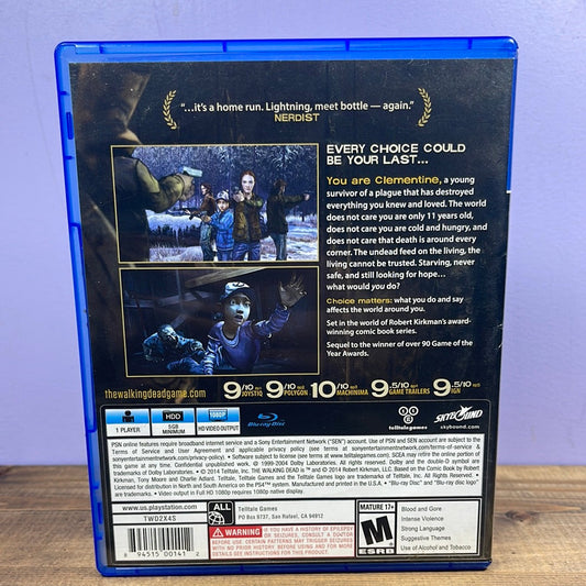 Playstation 4 - The Walking Dead Season Two Retrograde Collectibles CIB, Playstation, Playstation 4, PS4, Tell Tale Games, Telltale Games, TellTaleGames, The Walking De Preowned Video Game