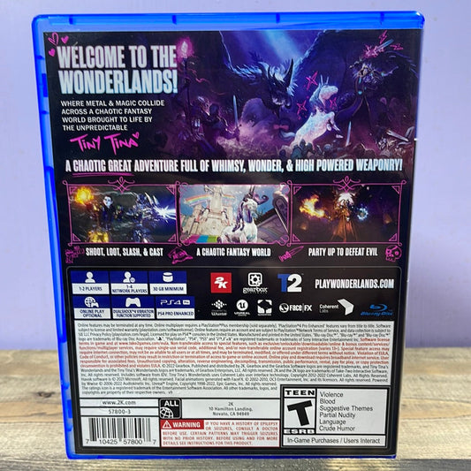 Playstation 4 - Tiny Tina's Wonderlands Retrograde Collectibles 2K Games, Borderlands Series, CIB, Fantasy, Gearbox, Loot, Multiplayer, Playstation 4, PS4, Roleplay Preowned Video Game 