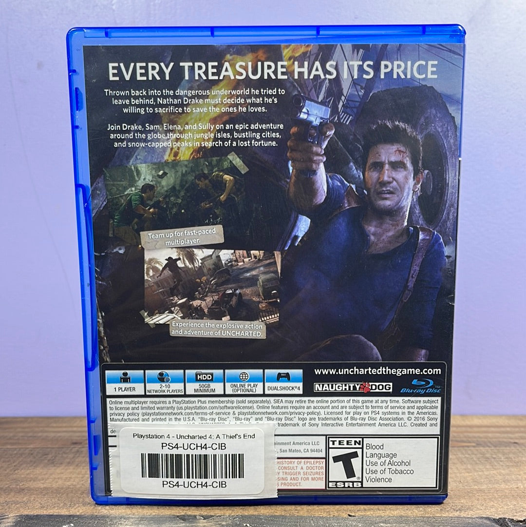 Playstation 4 - Uncharted 4: A Thief's End Retrograde Collectibles Adventure, CIB, Naughty Dog, Nolan North, Not for Resale, Platformer, Playstation, Playstation 4, PS Preowned Video Game