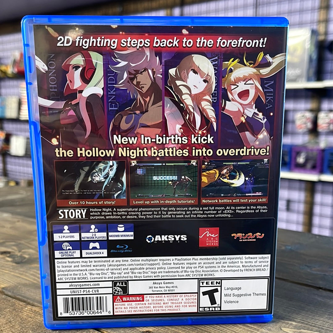 Playstation 4 - Under Night In-Birth Exe:Late St Retrograde Collectibles 2D, 2D Fighter, Action, anime, Arc System Works, ArcSys, CIB, Fantasy, Fighting, FRENCH-BREAD, Plays Preowned Video Game