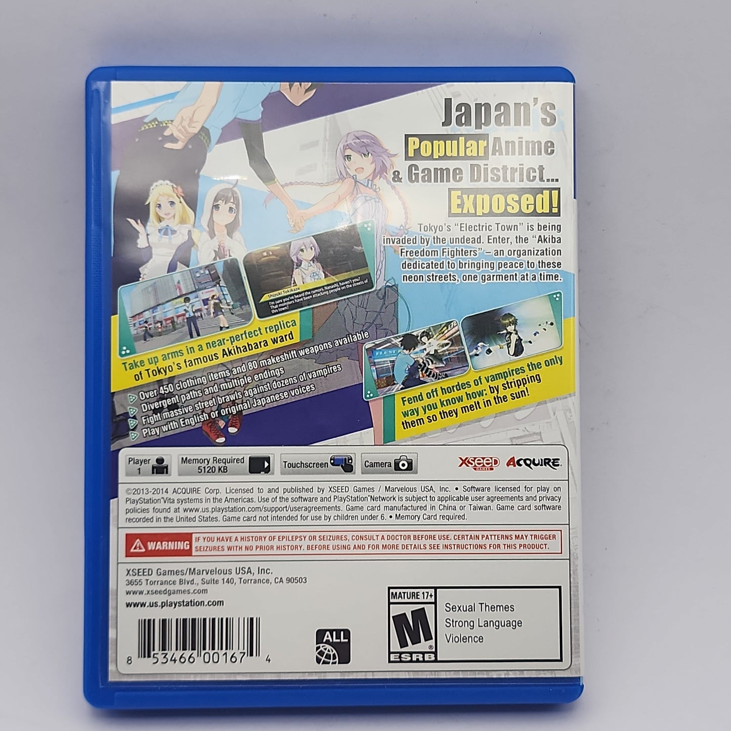 Playstation Vita - Akiba's Trip: Undead & Undressed Retrograde Collectibles Acquire, Action, Akiba's Trip, Brawler, CIB, M Rated, Open World, playstation vita, PS Vita, vita, w Preowned Video Game