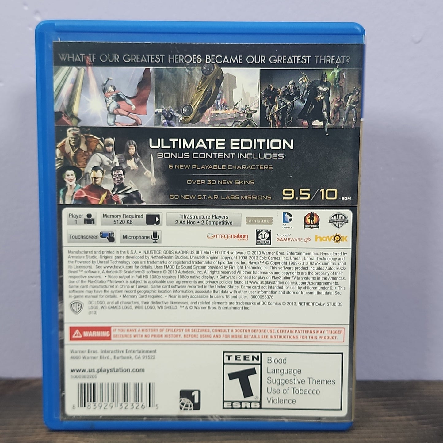 Playstation Vita - Injustice: Gods Among Us Ultimate Edition Retrograde Collectibles Action, Arcade, CIB, DC Comics, Fighting, Injustice, Multiplayer, Netherrealm, Playstation Vita, Sup Preowned Video Game