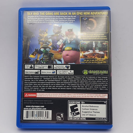 Playstation Vita - Sly Cooper: Thieves in Time Retrograde Collectibles Action, CIB, E10 Rated, platformer, playstation vita, PS Vita, Sanzaru Games, Sly Cooper, Sony, Sony Preowned Video Game