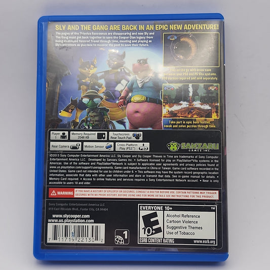 Playstation Vita - Sly Cooper: Thieves in Time Retrograde Collectibles Action, CIB, E10 Rated, platformer, playstation vita, PS Vita, Sanzaru Games, Sly Cooper, Sony, Sony Preowned Video Game 