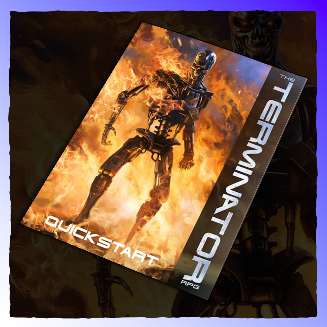 The Terminator RPG - Quickstart Retrograde Collectibles Essentials, Movie, Roleplaying Game, RPG, Sci-Fi, Science Fiction, Terminator, TTRPG, Worlds Forge G Role Playing Games
