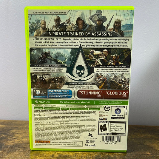 Xbox 360 - Assassin's Creed IV: Black Flag Retrograde Collectibles Action, Adventure, Assassin's Creed Series, CIB, History, M Rated, Open World, Parkour, Pirates, Ste Preowned Video Game