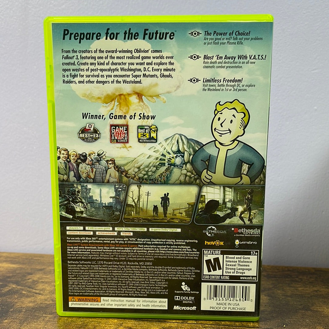 Xbox 360 - Fallout 3 Retrograde Collectibles Action, Adventure, Bethesda, Bethesda Softworks, CIB, Fallout Series, M Rated, Post-apocalyptic, RPG Preowned Video Game 