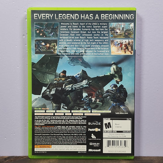 Xbox 360 - Halo: Reach Retrograde Collectibles Action, Bungie, CIB, First Person Shooter, Halo Series, M Rated, Microsoft Game Studios, Sci-Fi, Sho Preowned Video Game