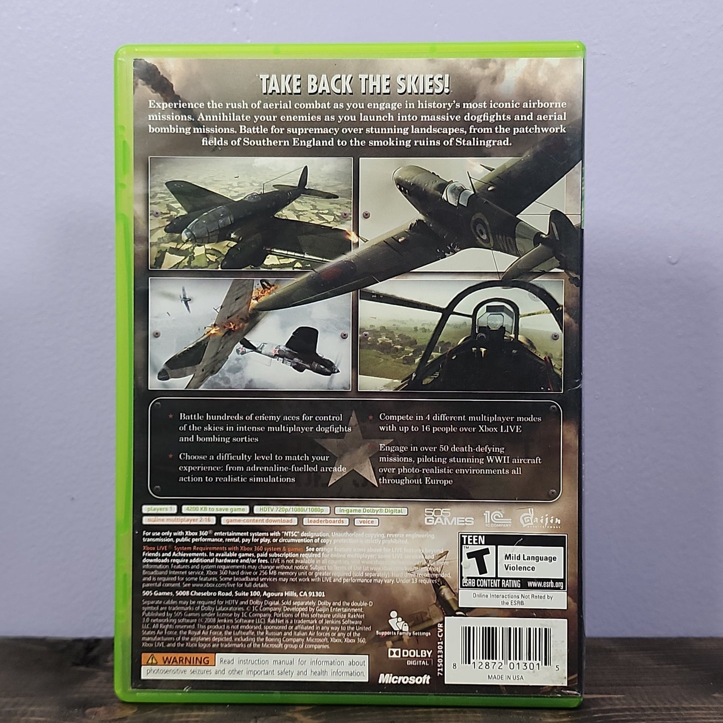 Xbox 360 - IL-2 Sturmovik: Birds of Prey Retrograde Collectibles 505 Games, Action, CIB, Combat, Flight, Flight Sim, Gaijin Entertainment, IL-2 Sturmovik, Simulation Preowned Video Game
