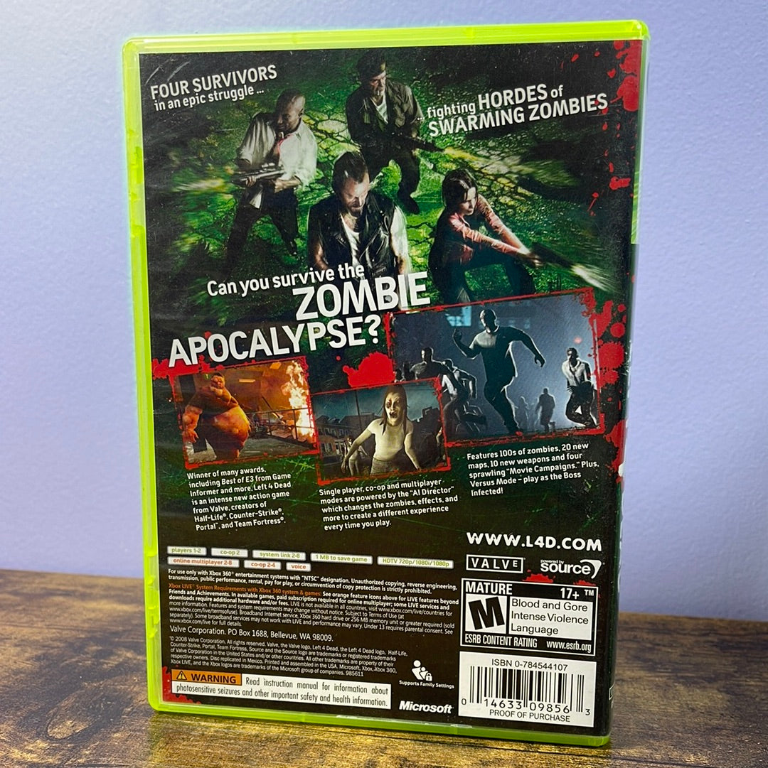Xbox 360 - Left 4 Dead Retrograde Collectibles Action, CIB, Co-op, First Person Shooter, FPS, Gore, Left 4 Dead Series, M Rated, Multiplayer, Valve Preowned Video Game
