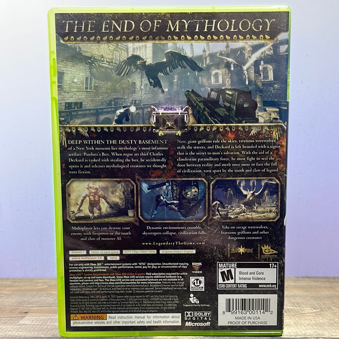 Xbox 360 - Legendary Retrograde Collectibles Action, CIB, First Person Shooter, FPS, Horror, M Rated, SouthPeak Games, Spark Unlimited, Xbox 360 Preowned Video Game