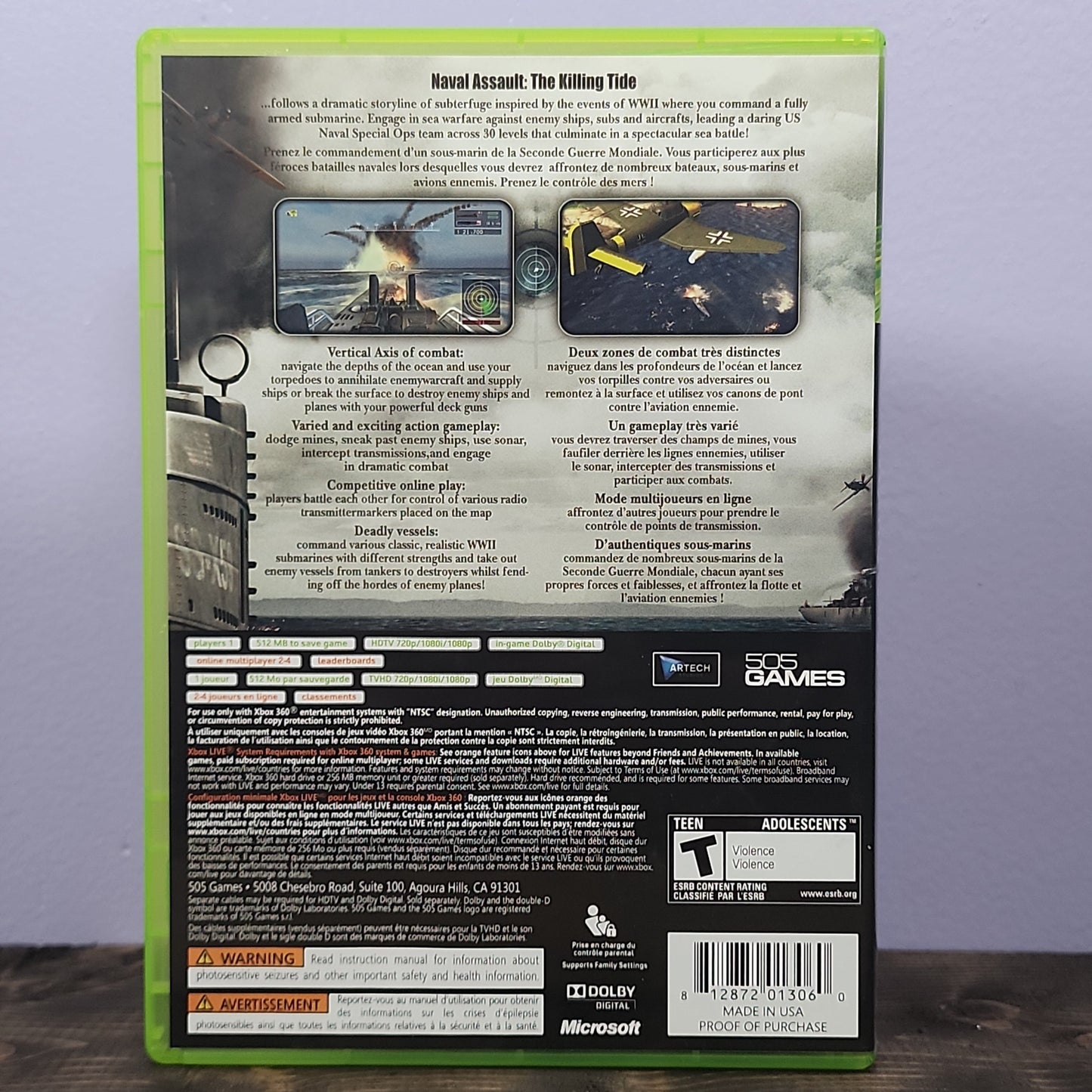 Xbox 360 - Naval Assault: The Killing Tide Retrograde Collectibles Preowned Video Game