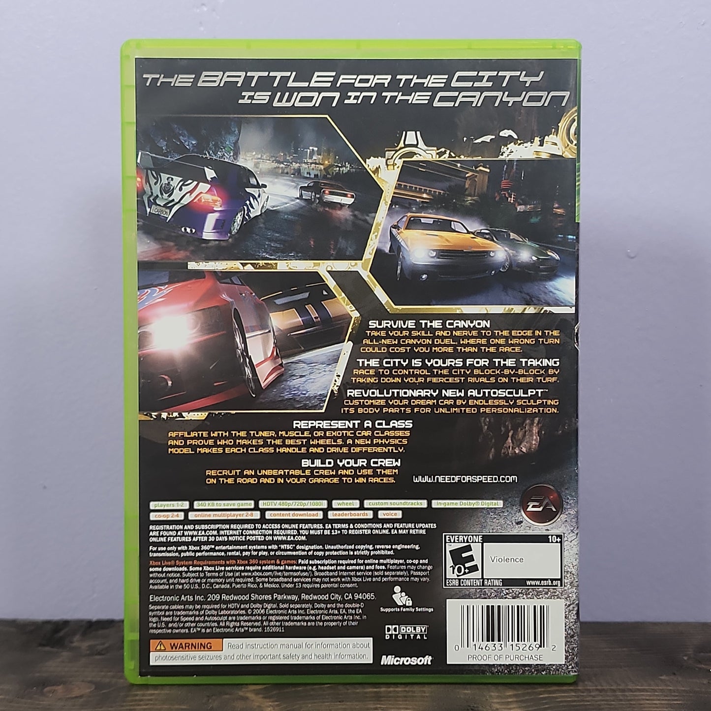 Xbox 360 - Need For Speed Carbon Retrograde Collectibles Action, Automobile, Black Box, CIB, E10 Rated, EA, Need for Speed Series, Racing, Simulation, Xbox 3 Preowned Video Game