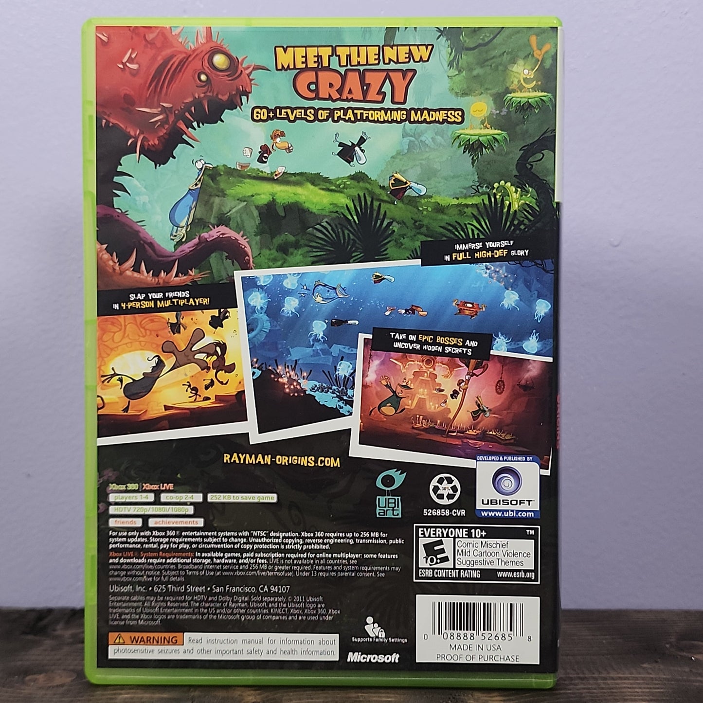 Xbox 360 - Rayman Origins Retrograde Collectibles CIB, E10 Rated, Microsoft, Multiplayer, Platformer, Rayman, Ubisoft, Xbox 360 Preowned Video Game