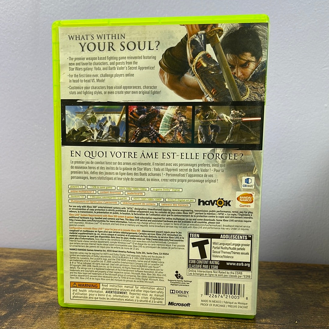 Xbox 360 - Soul Calibur IV Retrograde Collectibles 3D Fighter, Action, Bandai Namco, CIB, Fighting, Soul Calibur Series, Star Wars, T Rated, Xbox 360, Preowned Video Game