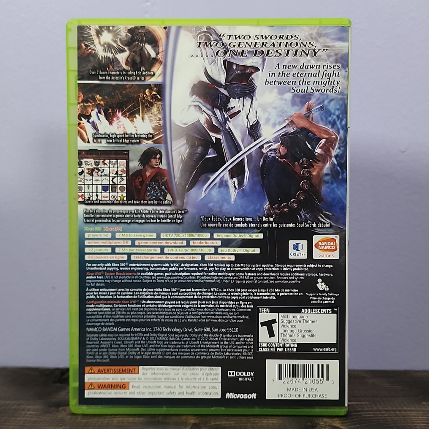 Xbox 360 - SoulCalibur V Retrograde Collectibles 3D, Action, Arcade, Bandai Namco, CIB, Fighting, Project Soul, Soul Calibur, SoulCalibur, T Rated, X Preowned Video Game