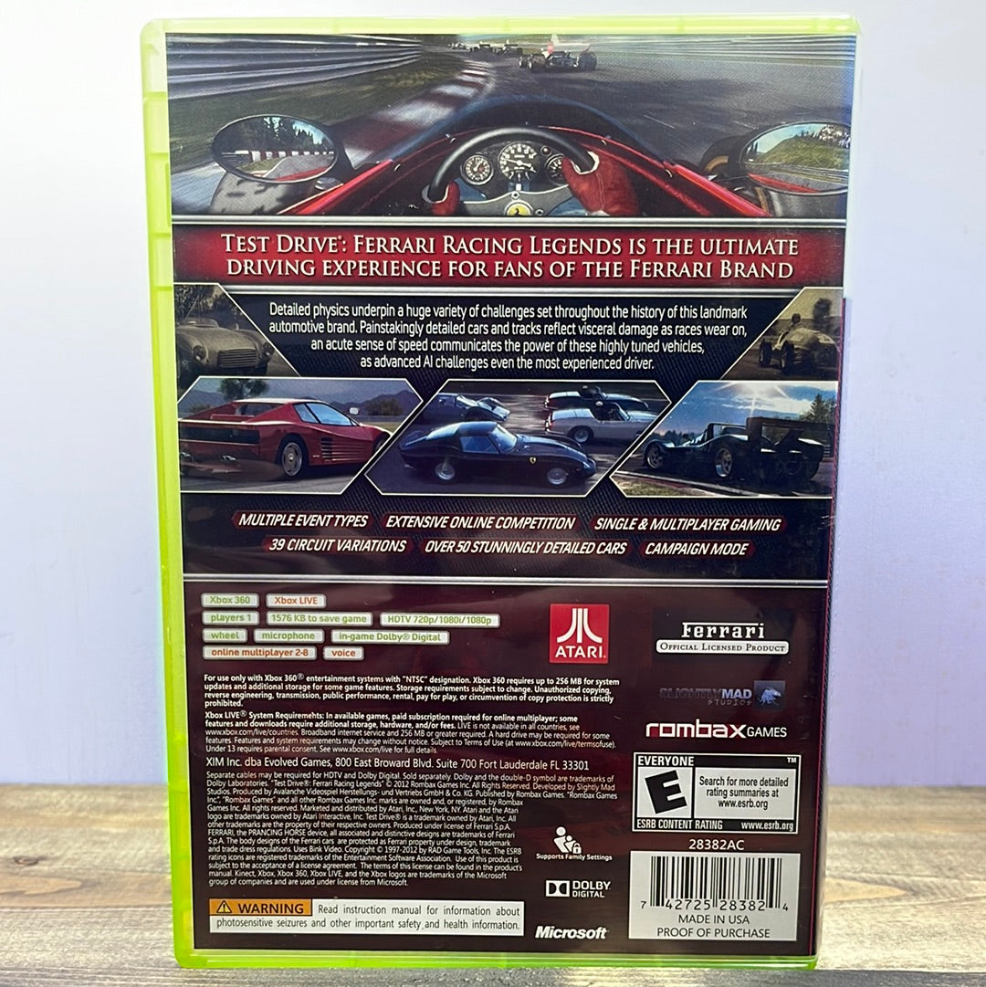 Xbox 360 - Test Drive Ferrari Retrograde Collectibles Atari, Automobile, CIB, E Rated, Racing, Simulation, Slightly Mad Studios, Sports, Xbox 360 Preowned Video Game