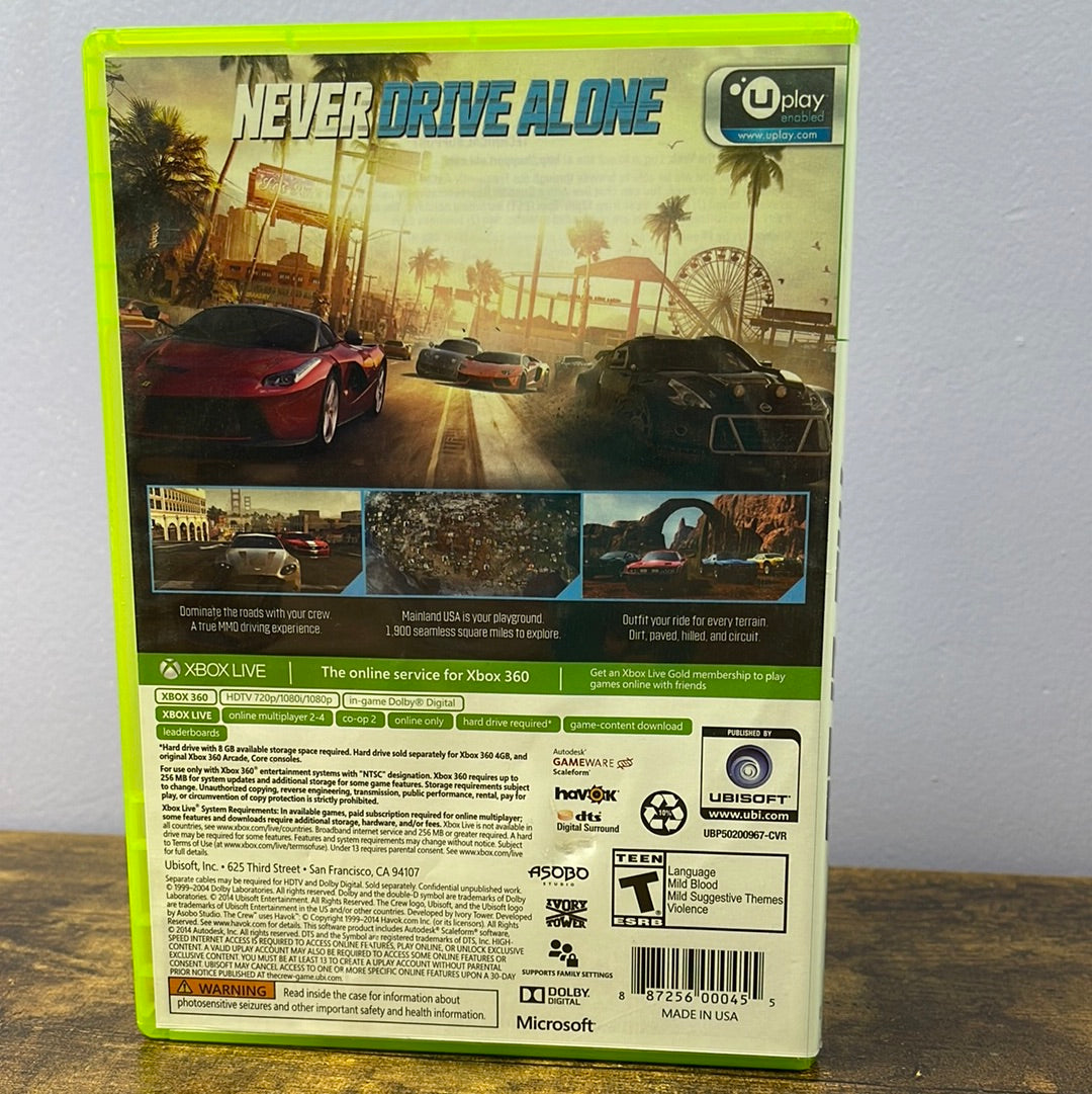 Xbox 360 - The Crew Retrograde Collectibles Automobile, CIB, Driving, Ivory Tower, Multiplayer, Open World, Racing, T Rated, The Crew Series, Ub Preowned Video Game