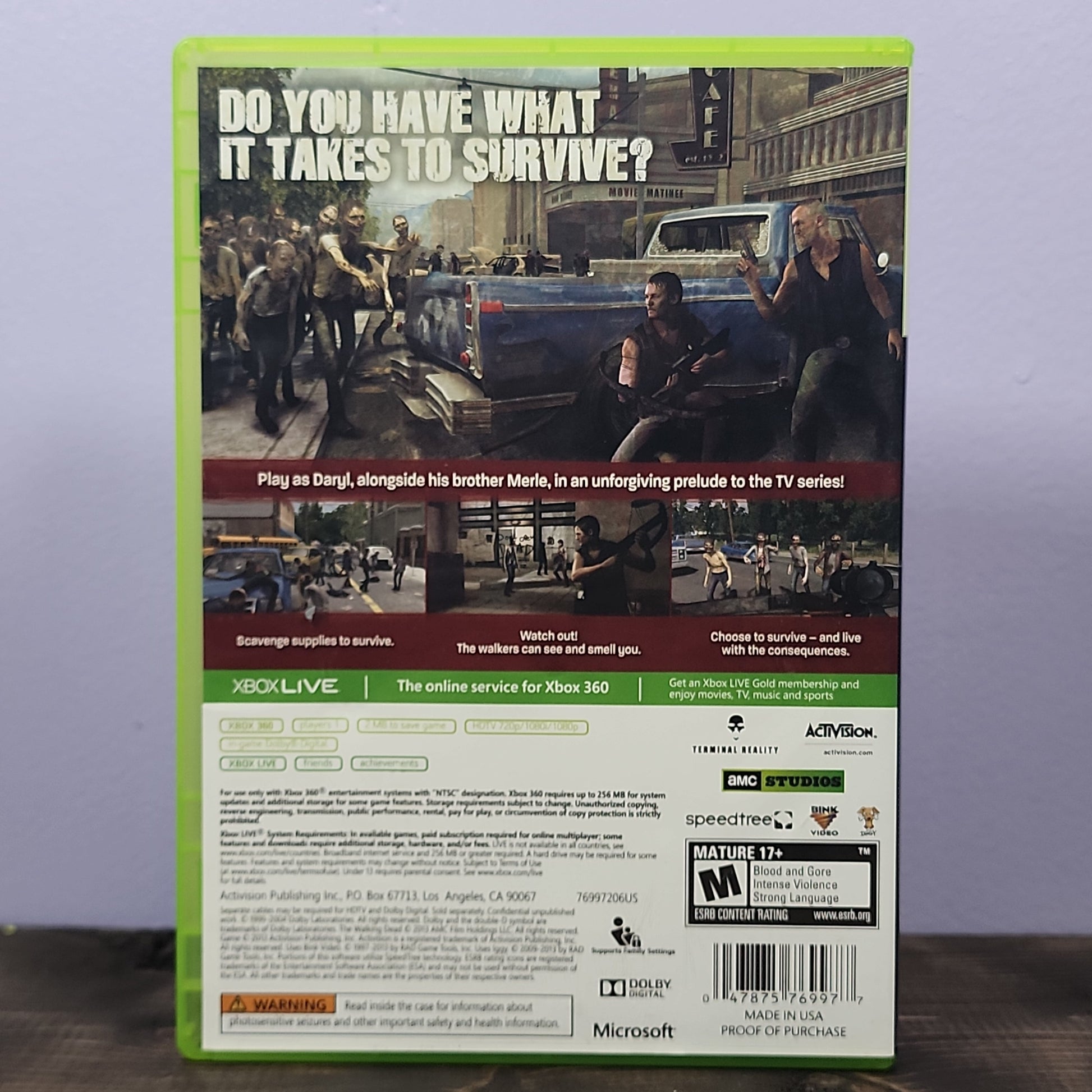 Xbox 360 - The Walking Dead: Survival Instinct Retrograde Collectibles Action, Activision, Adventure, AMC, Arcade, CIB, Horror, M Rated, Survival, Terminal Reality, The Wa Preowned Video Game