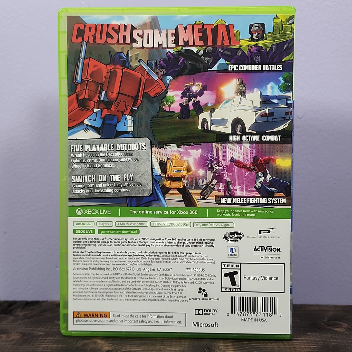 Xbox 360 - Transformers: Devastation Retrograde Collectibles Action, Activision, Adventure, Beat 'Em Up, CIB, PlatinumGames, Sci-Fi, T Rated, Transformers Series Preowned Video Game