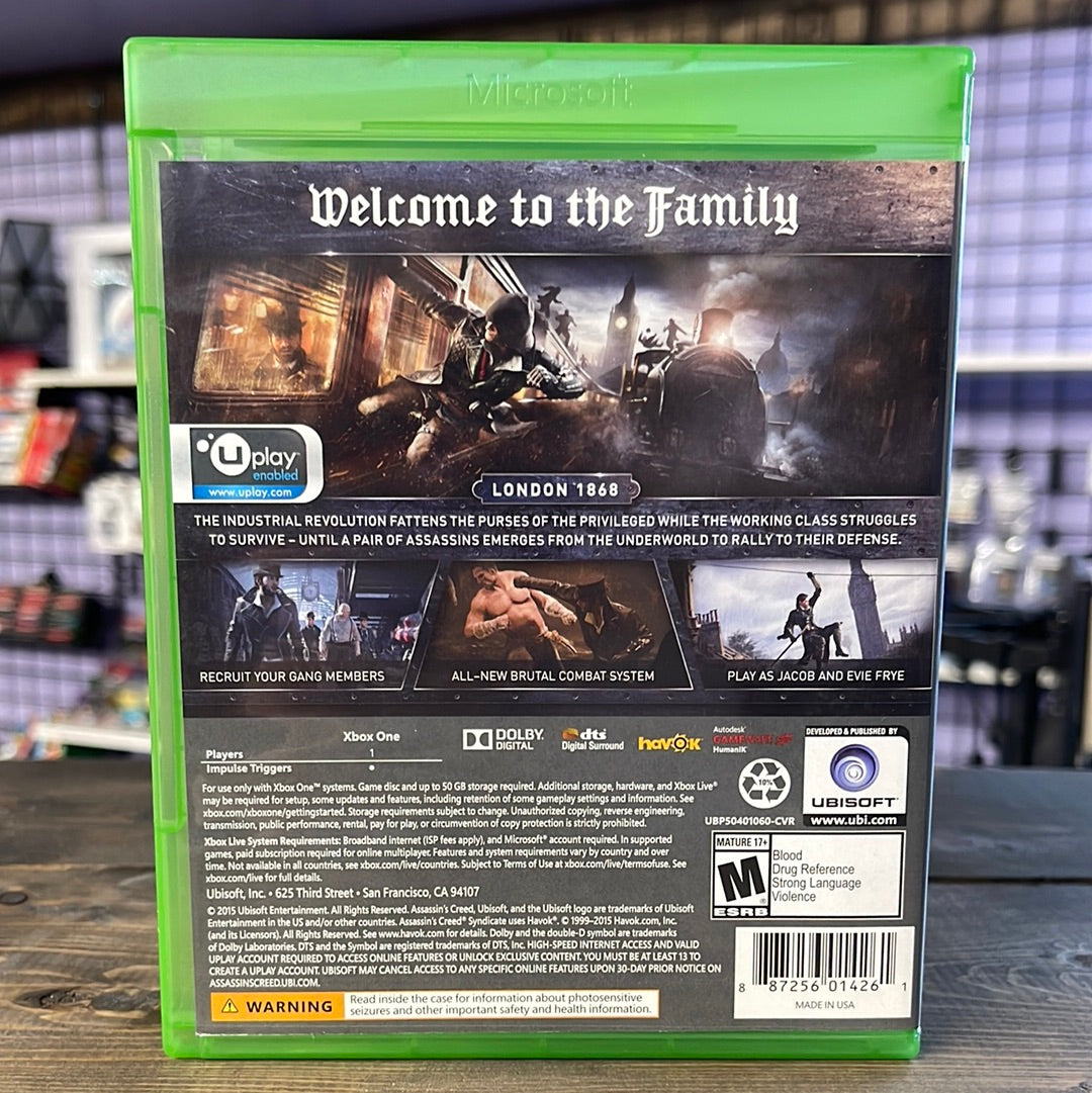 Xbox One - Assassin's Creed Syndicate Retrograde Collectibles Action, Assassin, Assassin's Creed, CIB, Historical, Industrial Revolution, London, Open World, Park Preowned Video Game