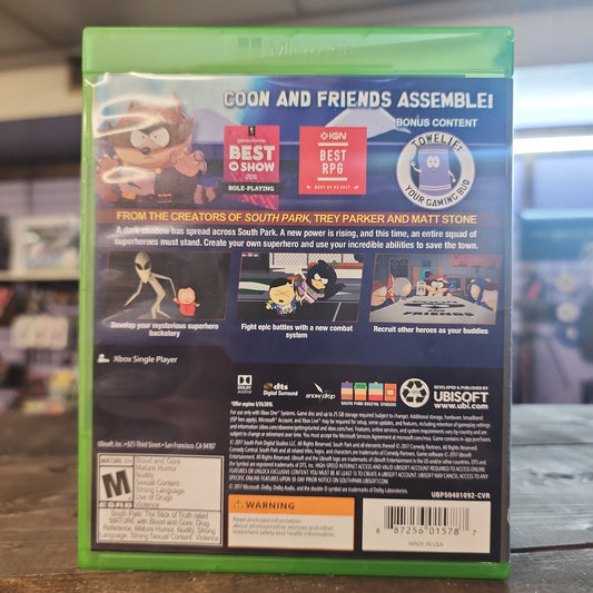 Xbox One - South Park: The Fractured but Whole Retrograde Collectibles CIB, Comedy, Dark Humor, Funny, Matt Stone, RPG, South Park, Superhero, Trey Parker, Ubisoft, Ubisof Preowned Video Game