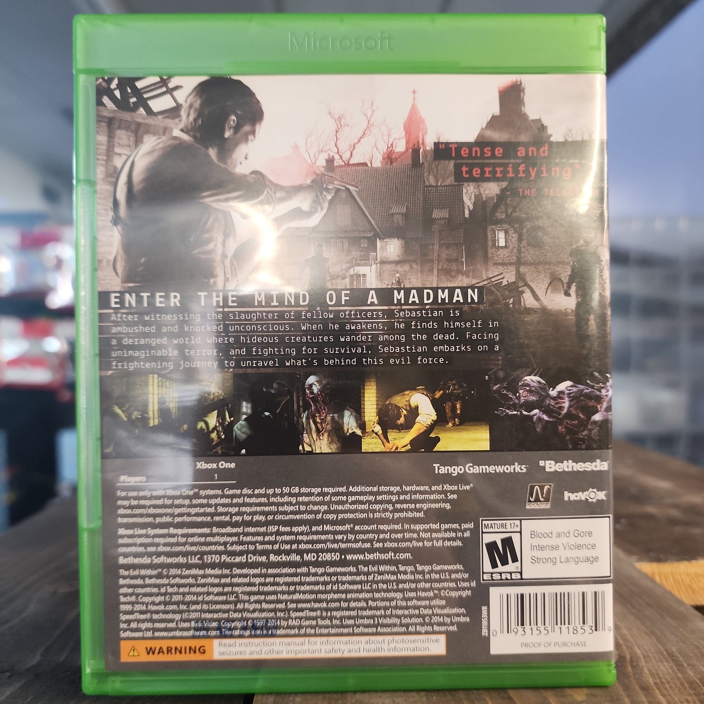 Xbox One - The Evil Within Retrograde Collectibles Bethesda, CIB, Dark, Horror, Psychological Horror, Shinji Mikami, Survival Horror, Tango Gameworks, Preowned Video Game
