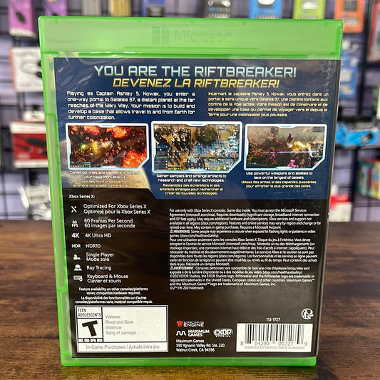 Xbox Series X - The Riftbreaker Retrograde Collectibles CIB Preowned Video Game 