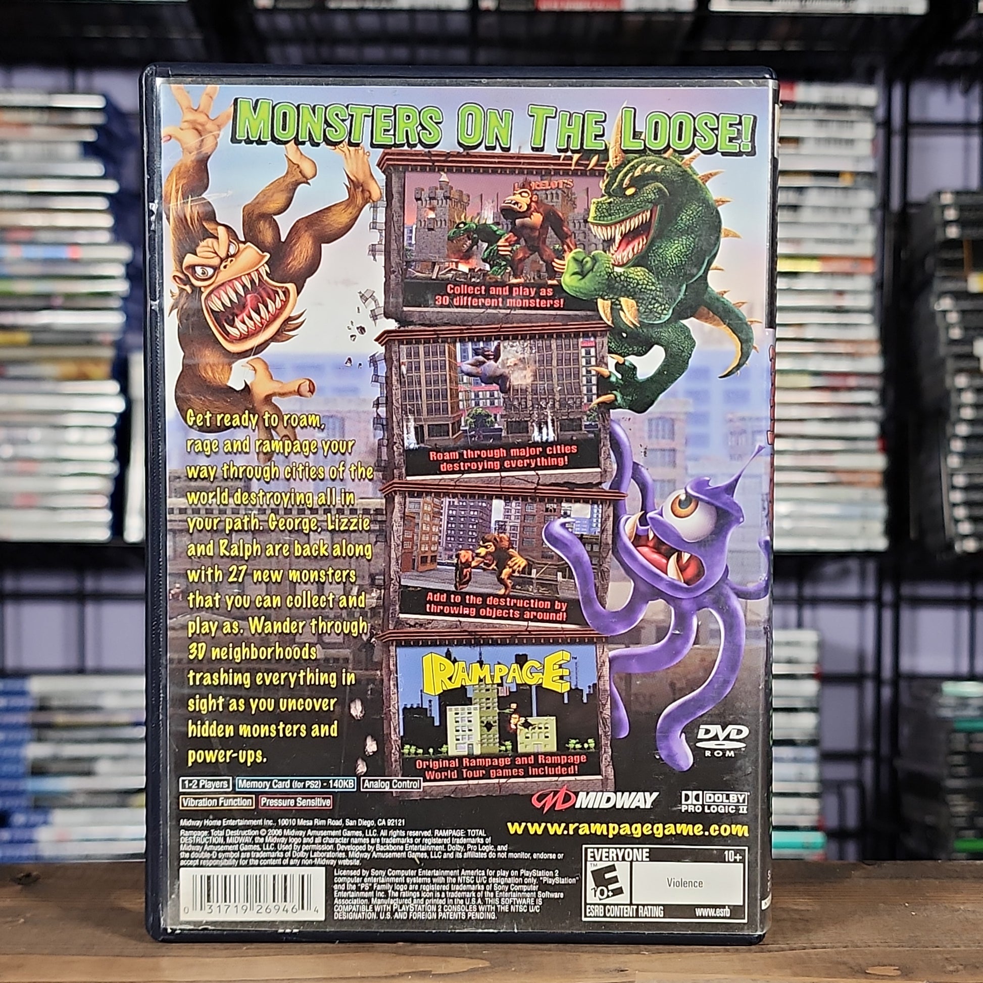 rampage wii monsters Playstation 2