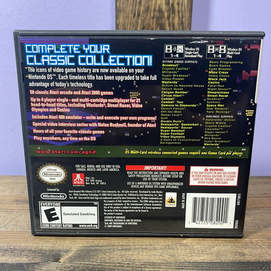 Nintendo DS - Atari's Greatest Hits Volume 2 Retrograde Collectibles Action, Arcade, Atari, CIB, Compilation, E Rated, Nintendo DS, Retro Preowned Video Game 