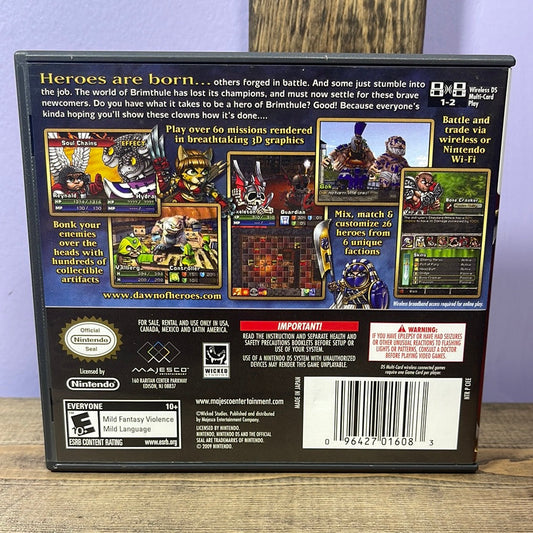 Nintendo DS - Dawn of Heroes Retrograde Collectibles CIB, E10 Rated, Fantasy, Majesco, Nintendo DS, RPG, Strategy, Turn Based, WIcked Studios Preowned Video Game 
