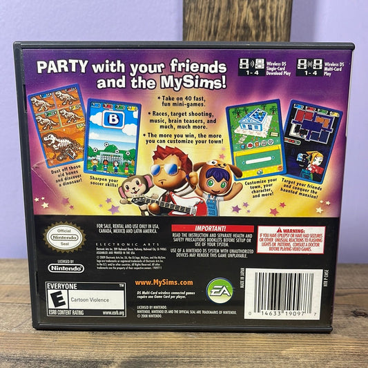 Nintendo DS - My Sims Party Retrograde Collectibles CIB, E Rated, EA, Electronic Arts, Mini Games, Multiplayer, Nintendo DS, The Sims Preowned Video Game 