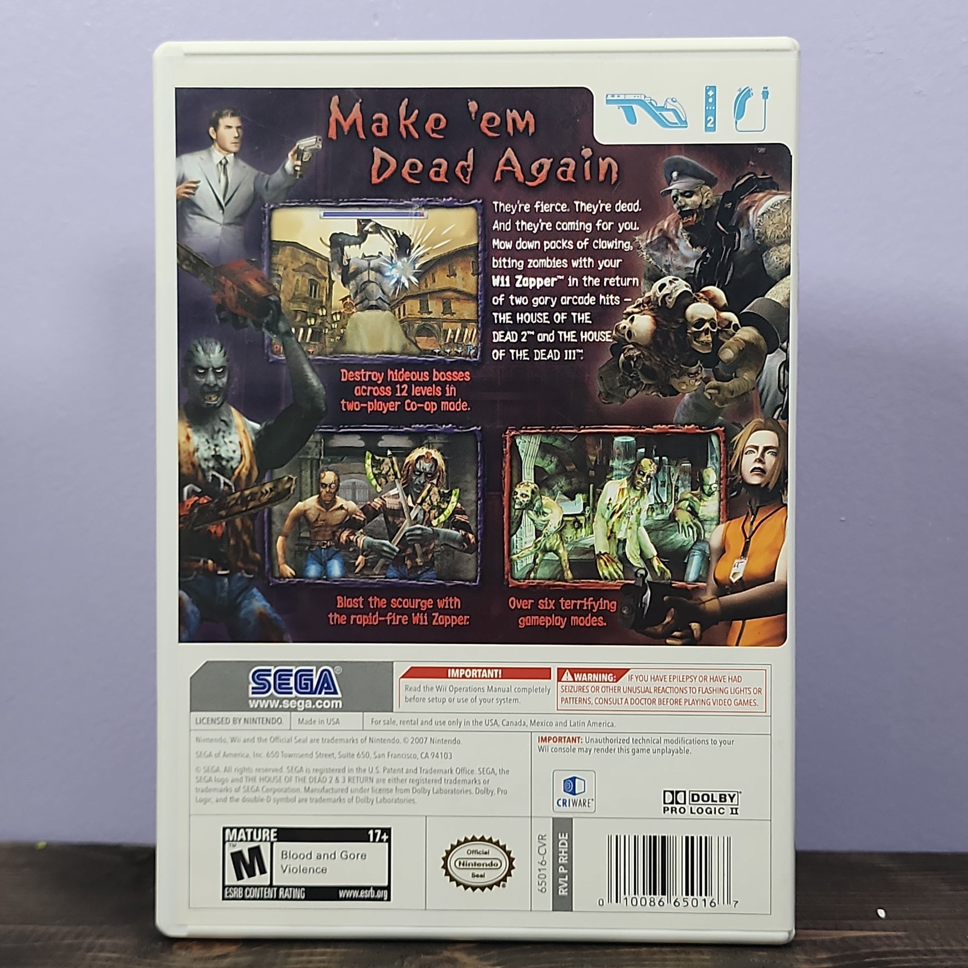 Nintendo Wii - The House of the Dead 2 & 3 Return Retrograde Collectibles Action, Arcade, CIB, Compilation, House of the Dead Series, M Rated, Nintendo Wii, SEGA, Shooter, Wi Preowned Video Game 