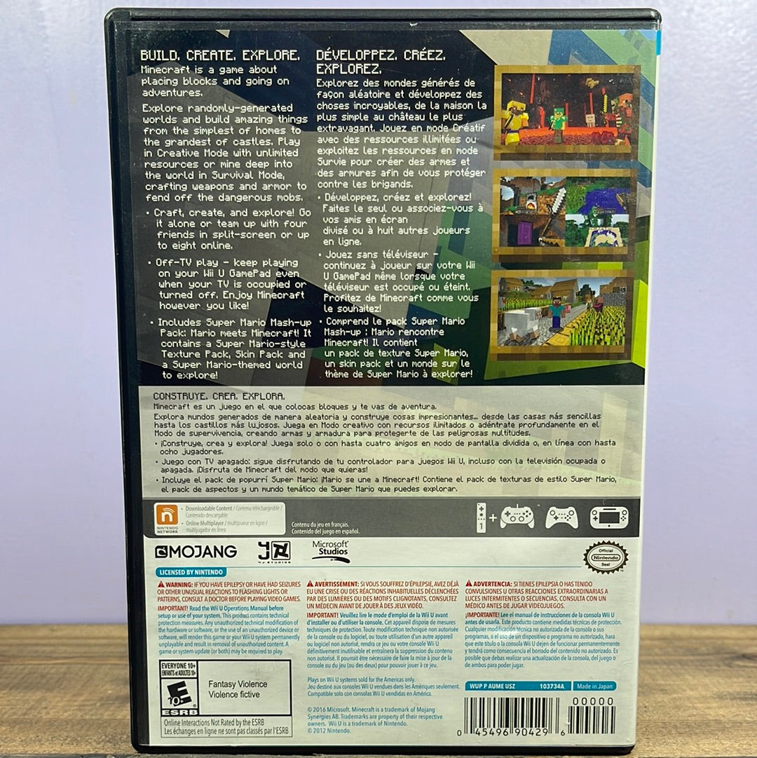 Nintendo Wii U - Minecraft Retrograde Collectibles Action, Adventure, Building, CIB, E10 Rated, Microsoft, Mojang, Nintendo Wii U, Open World, Sandbox, Preowned Video Game 