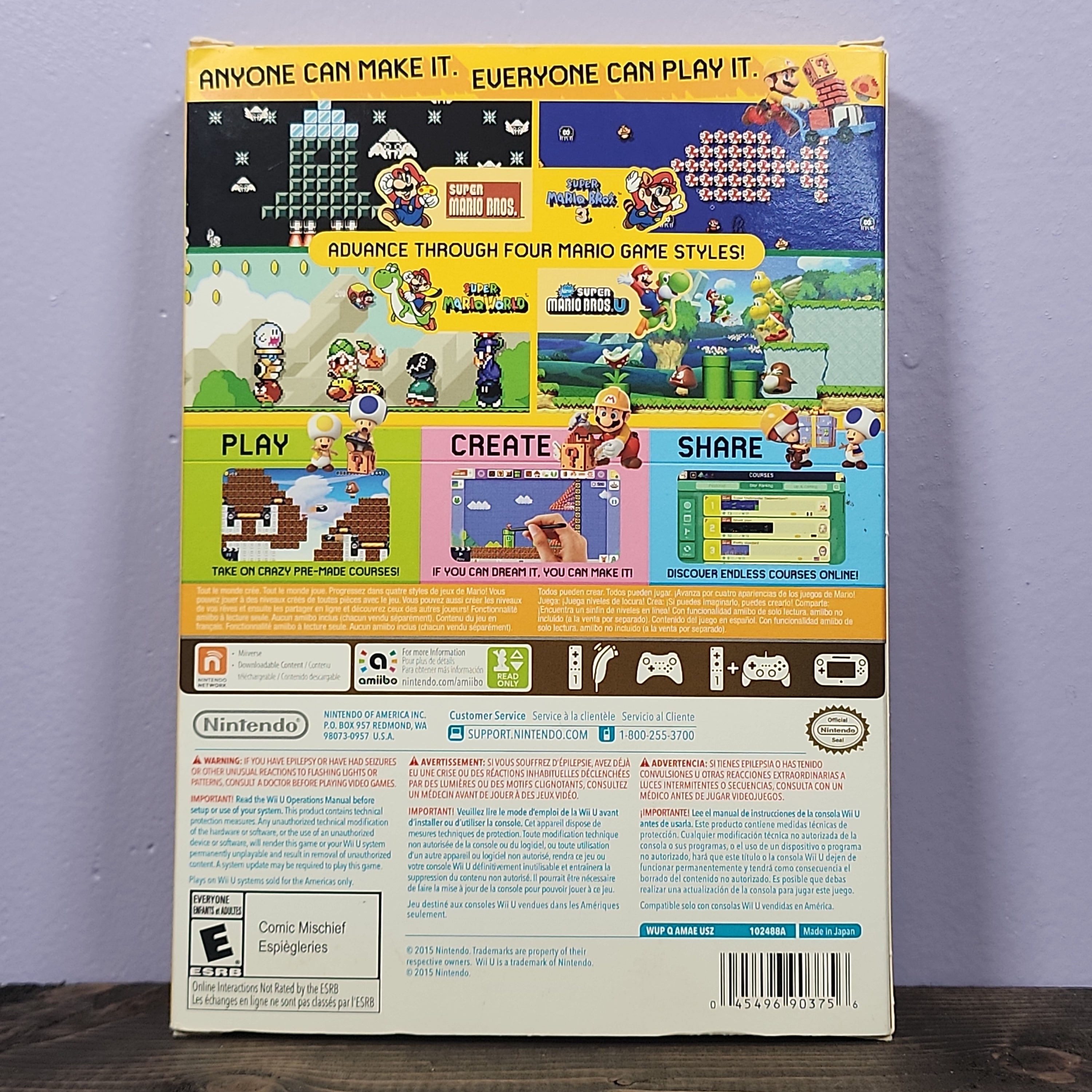 Super Mario Maker Book Bundle for Nintendo Wii U + top Amiibo