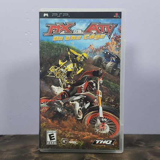 PSP - MX Vs. ATV Unleashed On The Edge Retrograde Collectibles Arcade, ATV, CIB, E Rated, Motorcross, MX, Playstation Portable, PSP, Racing, Rainbow Studios, THQ Preowned Video Game 