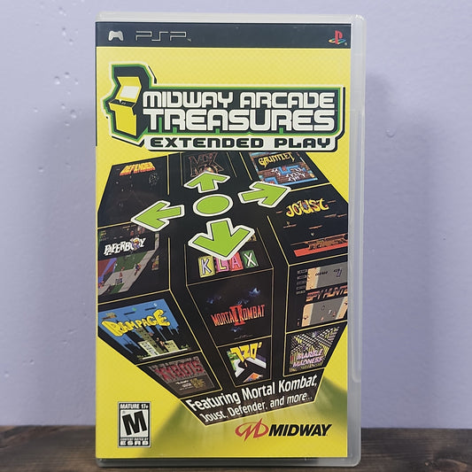 PSP - Midway Arcade Treasures Extended Play Retrograde Collectibles Arcade, CIB, Compilation, Digital Eclipse, M Rated, Midway, Playstation Portable, PSP Preowned Video Game 