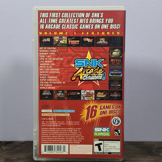 PSP - SNK Arcade Classics Vol. 1 Retrograde Collectibles Arcade, CIB, Compilation, Playstation Portable, PSP, SNK, SNK Playmore, T Rated Preowned Video Game 