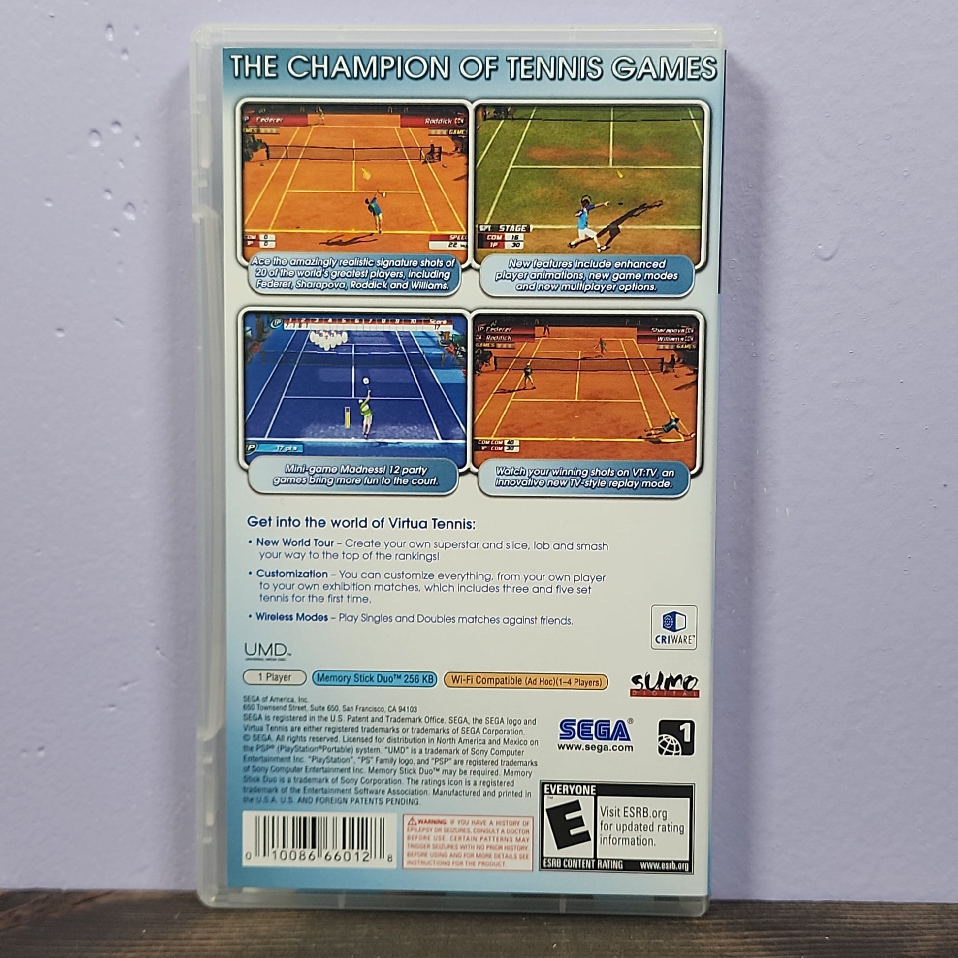 PSP - Virtua Tennis 3 Retrograde Collectibles CIB, E Rated, Playstation Portable, PSP, Sega, Sega AM3, Simulation, Sports, Tennis, Virtua Tennis Preowned Video Game 