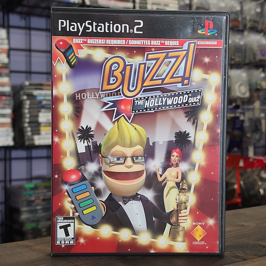 Playstation 2 - Buzz!: The Hollywood Quiz Retrograde Collectibles Buzz, CIB, EyeToy Compatible, Mandatory Peripheral, Movies, Playstation 2, PS2, Quiz, T Rated, Trivi Preowned Video Game 
