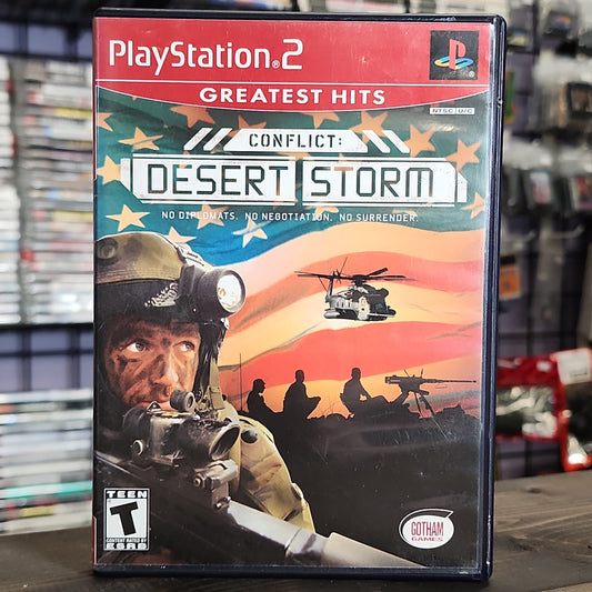 Playstation 2 - Conflict: Desert Storm [Greatest Hits] Retrograde Collectibles CIB, Conflict Series, Gotham Games, Military, Pivotal Games, Playstation 2, PS2, Shooter, T Rated, T Preowned Video Game 