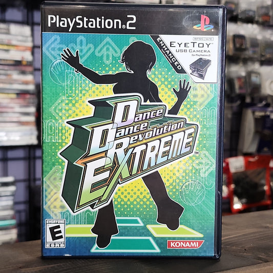 Playstation 2 - Dance Dance Revolution Extreme Retrograde Collectibles CIB, Dance Dance Revolution, Dance Pad Compatible, DDR, E Rated, EyeToy Compatible, KCET, Konami, Mu Preowned Video Game 