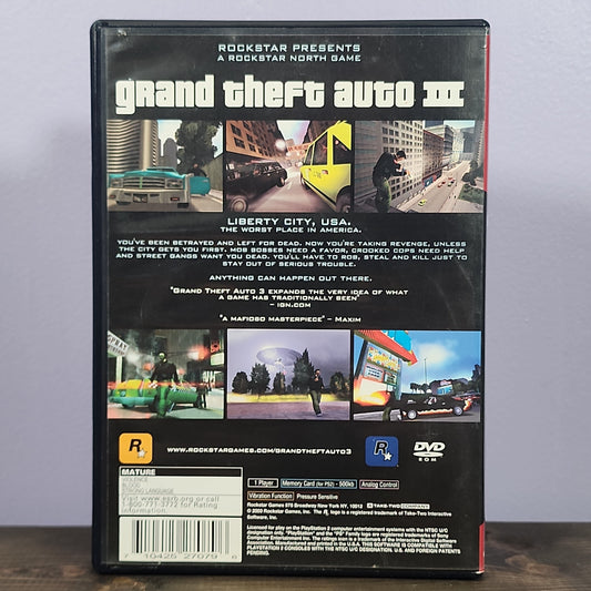 Playstation 2 - Grand Theft Auto III [Greatest Hits] Retrograde Collectibles Action, Adventure, CIB, Crime, Grand Theft Auto, GTA, M Rated, Open World, Playstation 2, PS2, Rocks Preowned Video Game 